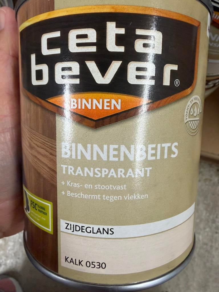 Cetabever transparante beits kalkkleurig 0,25l en 0,75liter, Ophalen of Verzenden