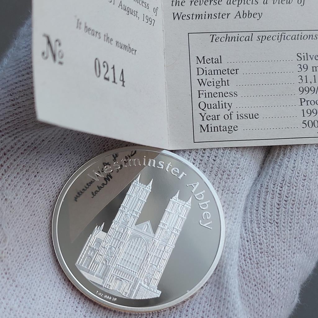 RARE! Piece / Medaille / Lady Diana / 1997 / Argent 999 / OZ, Enlèvement ou Envoi, Argent