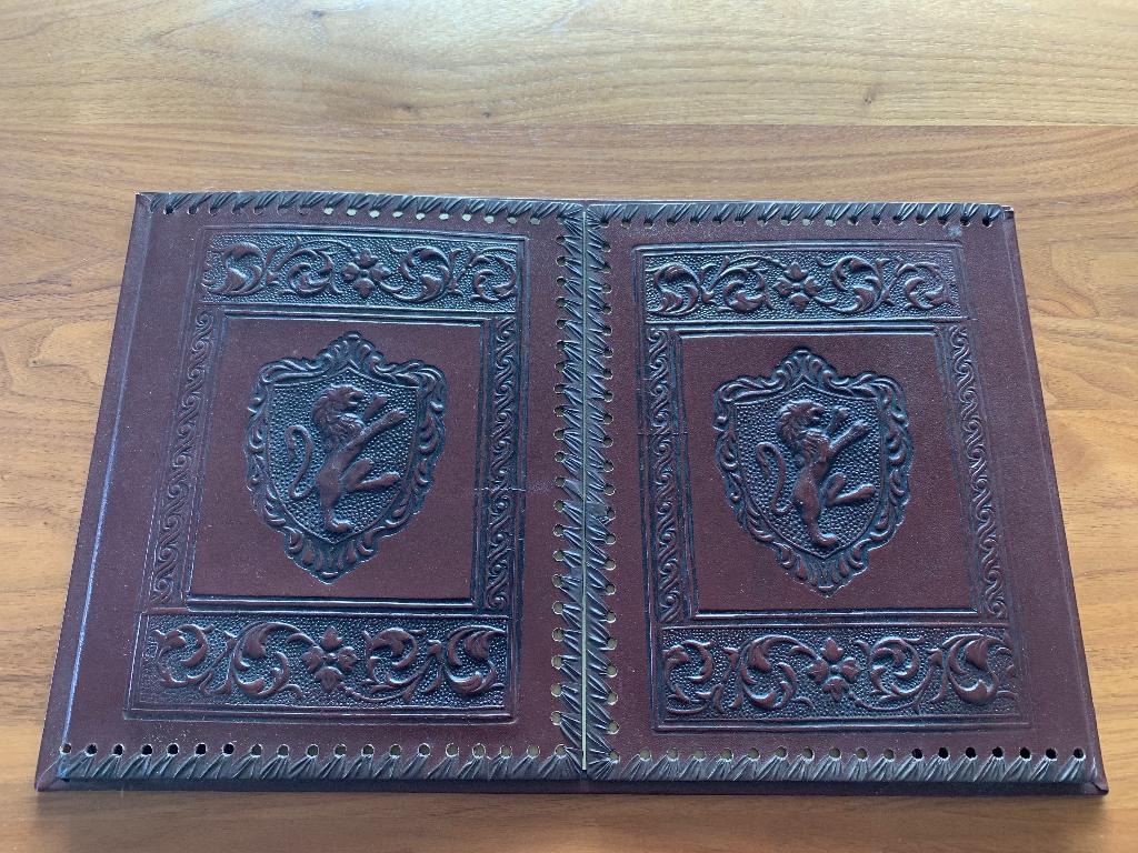 de bureau vintage en cuir Motif lion héraldique années 1970, Enlèvement ou Envoi