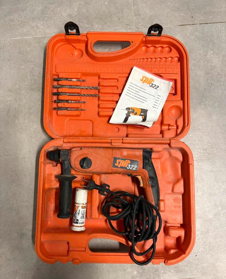 Foreuse à percussion Spit 322 – 600W – Coffret complet, Doe-het-zelf en Bouw, Gereedschap | Boormachines, Gebruikt, Ophalen