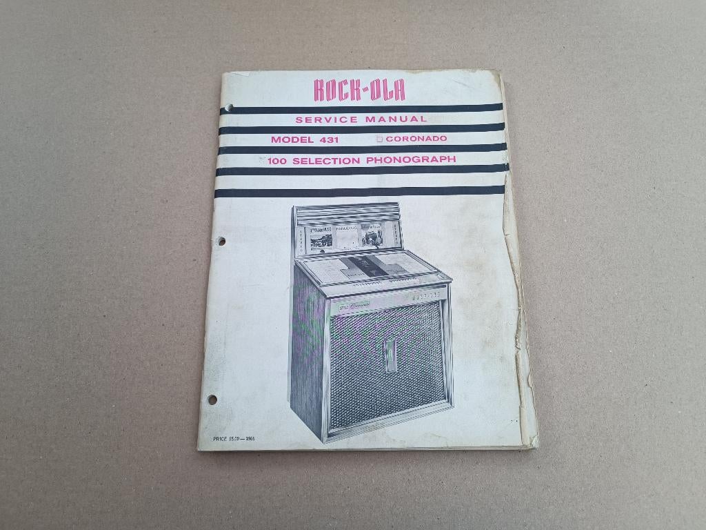 Service Manual Rock-ola 431 Coronado (1966) jukebox, Verzenden