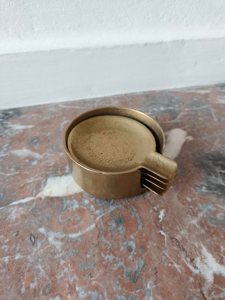 5 vintage messing stapelbare asbakken, Ophalen