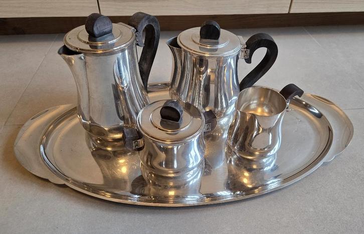 Verzilverd koffie set, Antiek en Kunst, Antiek | Zilver en Goud, Zilver, Ophalen of Verzenden