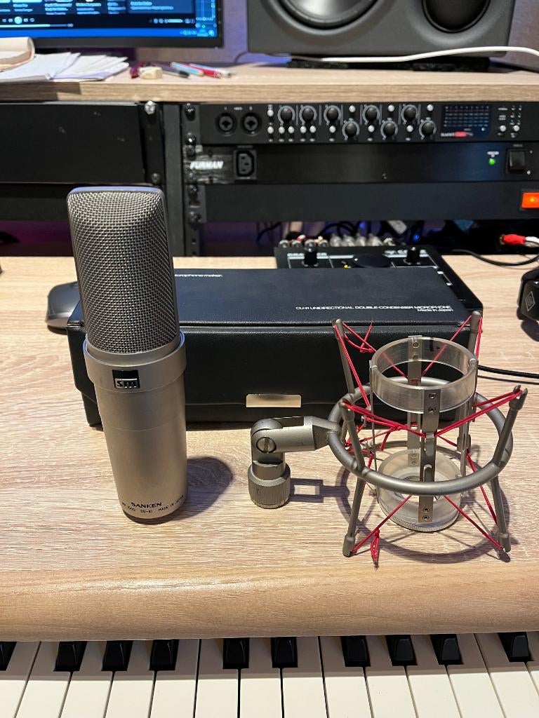 high end studio microfoon Sanken CU41 + schockmount, Musique & Instruments, Microphones, Enlèvement ou Envoi, Utilisé, Micro studio