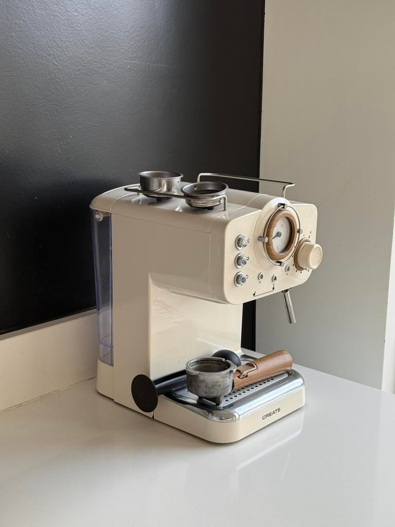 Create espressomachine creme/beige, Ophalen, Gebruikt, Espresso apparaat, Gemalen koffie