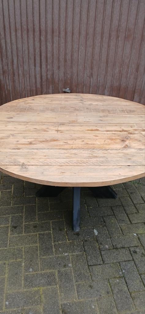 Table de jardin/table à manger ronde en bois, diamètre 150 c, Jardin & Terrasse, Enlèvement, Bois