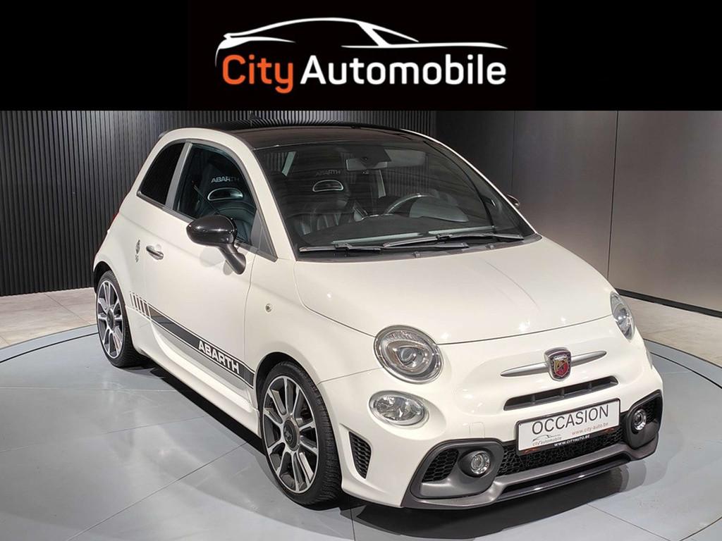 Abarth 595 Turismo 70th anniversary CLIM AUTO GPS CARPLAY CU, 4 zetels, Gebruikt, 4 cilinders, Wit