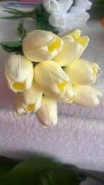 10 tulipes artificielles creme blanc casse, Ophalen of Verzenden