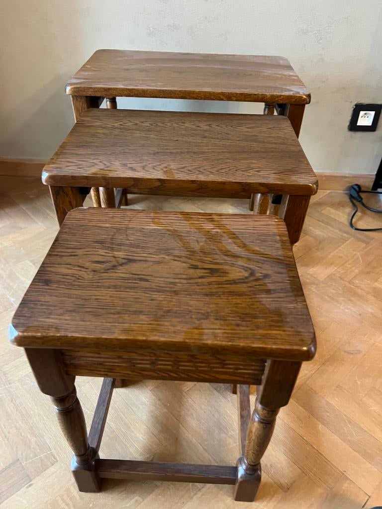 Massief eiken nesttafels - set van 3, Ophalen