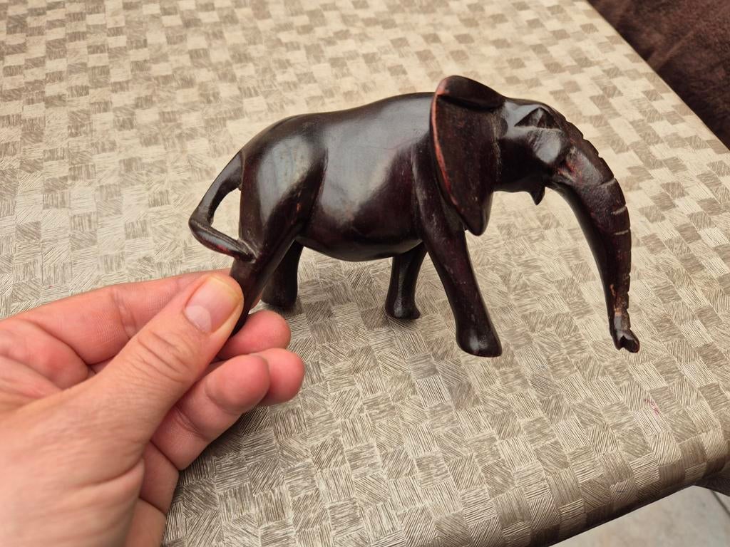 Vintage houten decoratie beeld olifant, Ophalen