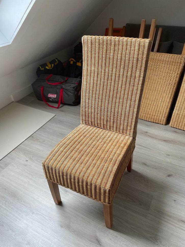 Quatre chaises en osier, Maison & Meubles, Chaises, Utilisé, Quatre, Osier ou Rotin, Autres couleurs, Enlèvement