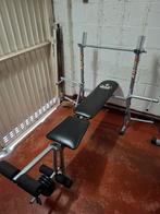 ️‍️ Banc de musculation + kit haltères/barre 50 kg, Ophalen