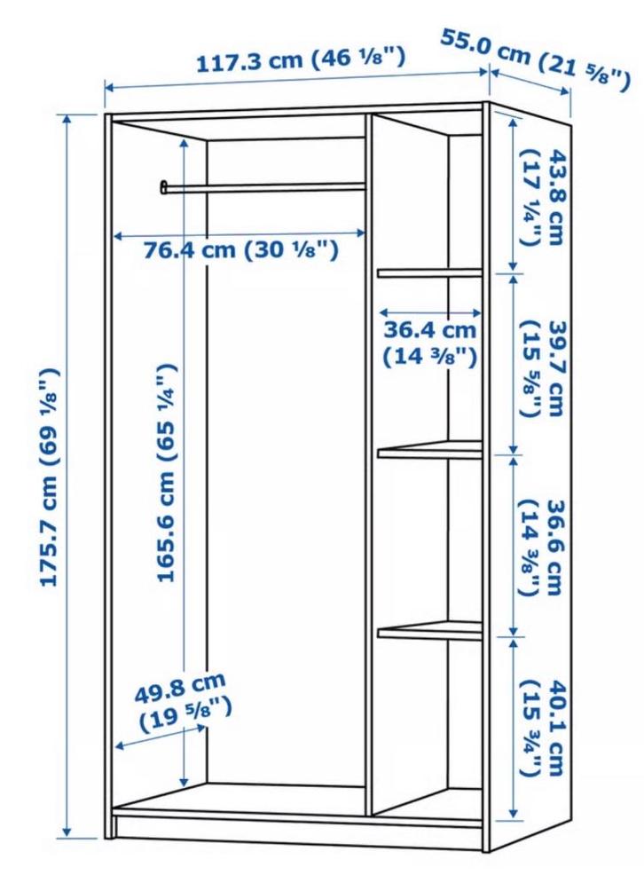 3 Door Wooden Wardrobe – Spacious and in Great, Huis en Inrichting, Kasten | Kleerkasten, Zo goed als nieuw, 150 tot 200 cm, 100 tot 150 cm