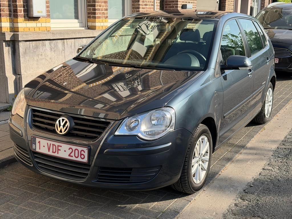 Volkswagen Polo 1.2 Benzine 2008 Airco 5 deurs 129000km 69pk, Autos, Rétroviseurs électriques, Argent ou Gris, Achat, Noir