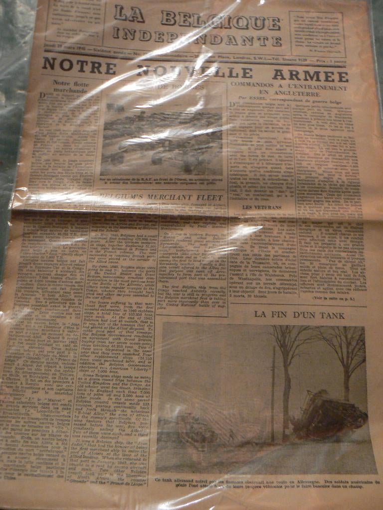 JOURNAUX LA BELGIQUE INDEPENDANTE, Envoi, Armée de terre, Livre ou Revue