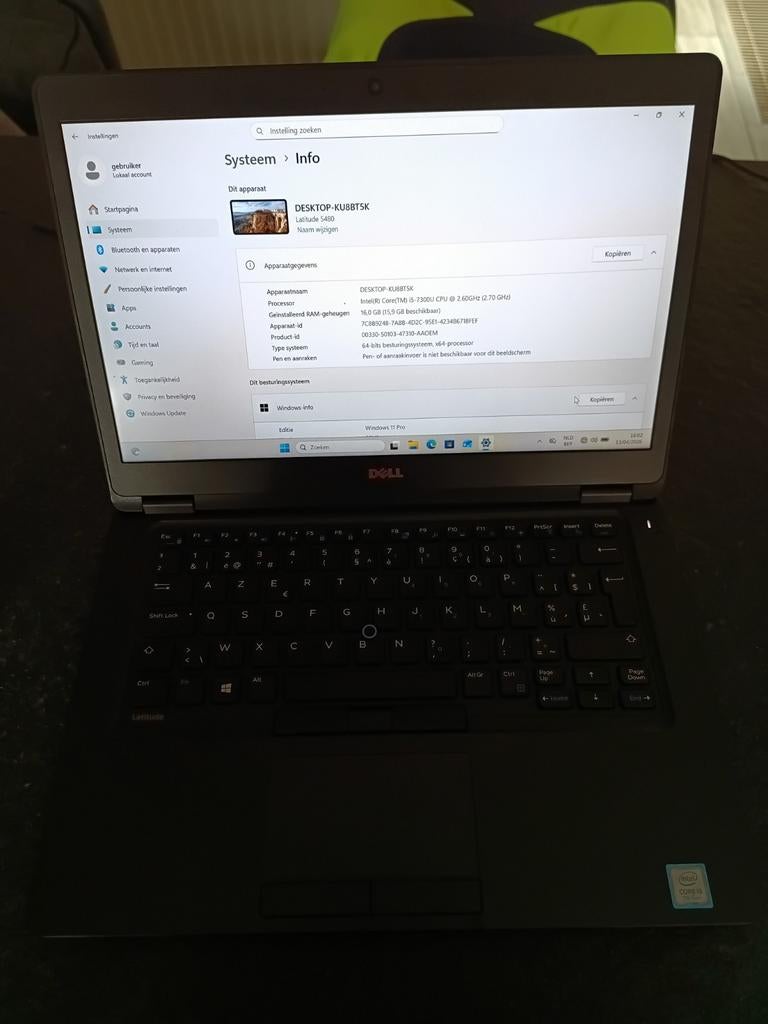 Dell Laptops 14 en 15.6inch, Informatique & Logiciels, Ordinateurs portables Windows, Utilisé, SSD, 16 GB, Azerty, Enlèvement