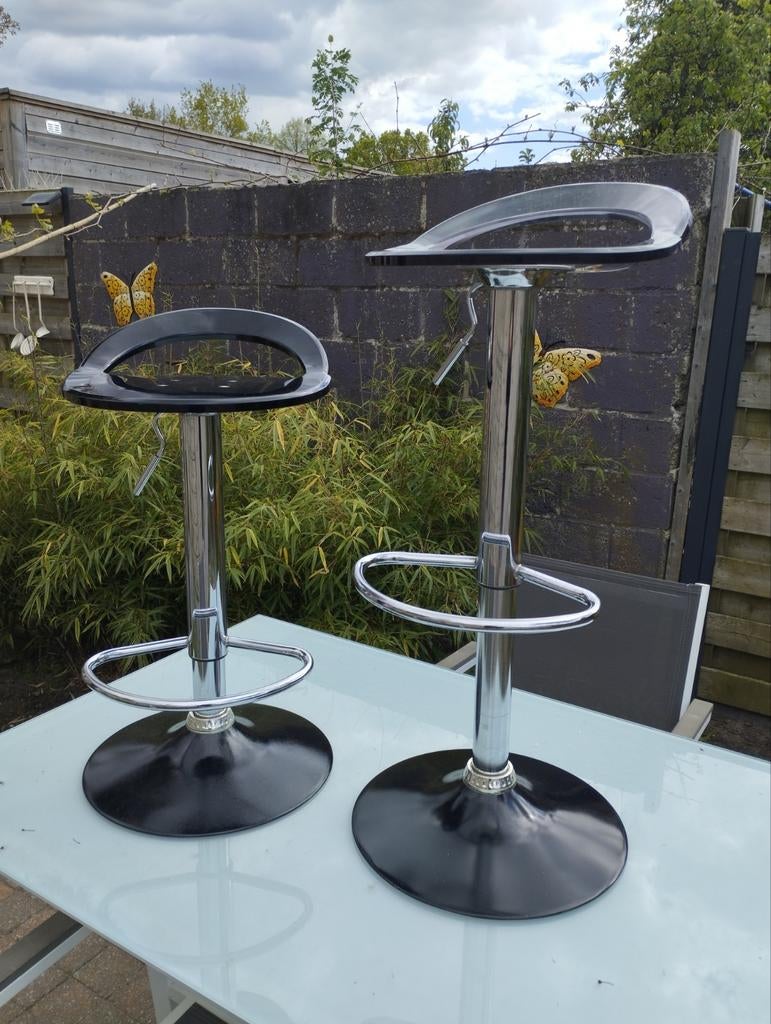 2 retro regelbare Bar krukken, Huis en Inrichting, Barkrukken, Ophalen of Verzenden