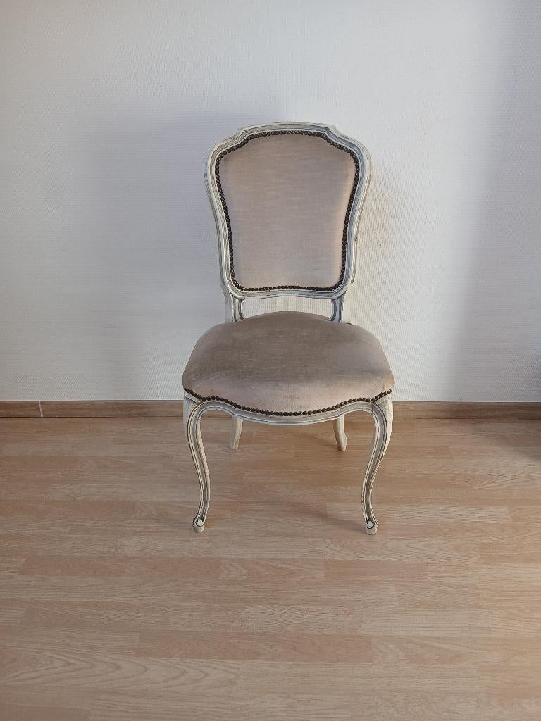 8 chaises style Louis XVI, Maison & Meubles, Chaises, Utilisé, Cinq, Six Chaises ou plus, Bois, Tissus, Autres couleurs, Enlèvement