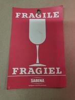Sabena Fragiel fragile oude kaart, Verzamelen, Ophalen of Verzenden