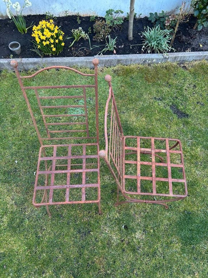 Marokkaanse smeedijzeren tuinstoel, Tuin en Terras, Tuinstoelen, Gebruikt, Metaal, Ophalen