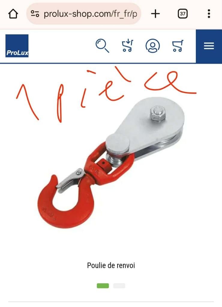 Poulie de renvoi Prolux - Matériel de dépannage remorquage, Enlèvement, Utilisé, Autres marques, Autres pièces automobiles