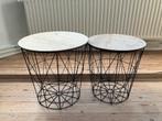 Set van 2 ronde bijzettafeltjes, Huis en Inrichting, Tafels | Bijzettafels, Ophalen, Minder dan 45 cm, Minder dan 55 cm, Gebruikt