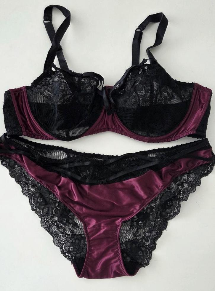 Aubade Lingerieset 100/E Cup, Kleding | Dames, Ondergoed en Lingerie, Setje, Zwart, Ophalen of Verzenden