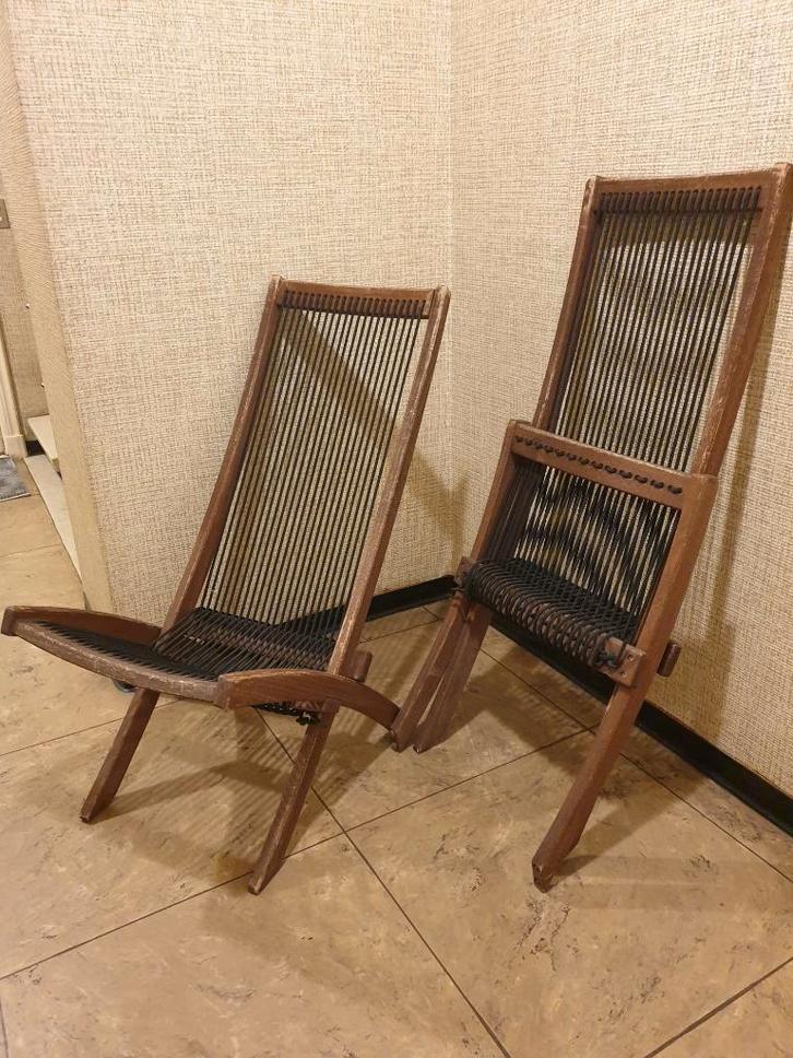 Chaises de jardin à cordes tendues ikea Brommo, Jardin & Terrasse, Chaises de jardin, Utilisé, Bois, Pliant, Enlèvement