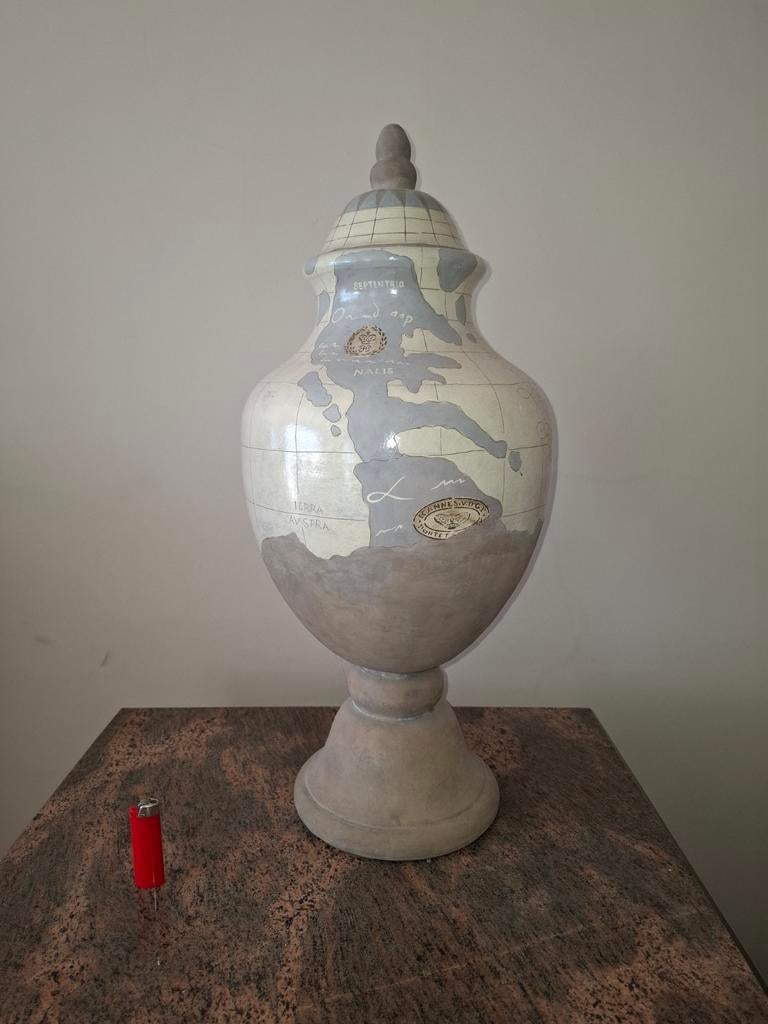 Grand vase décoratif en terre cuite vernissée style antique, Antiquités & Art, Enlèvement