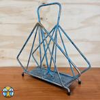 Porte-revues/porte-revues vintage en métal bleu-doré, Enlèvement ou Envoi, Comme neuf