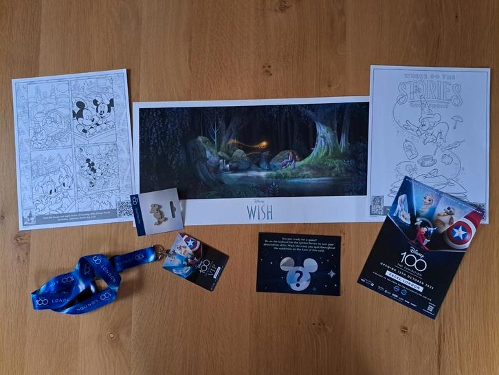 Disney 100 exhibition Londen VIP litho Wish, Pin, lanyard, Verzamelen, Disney, Nieuw, Overige typen, Overige figuren, Ophalen of Verzenden