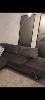 Bout de canapé avec coffre gris taupe avec accoudoir, Enlèvement