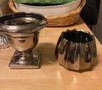 2 bloempotten zilverkleurig de 2 stuks voor 1 euro, Enlèvement, Comme neuf