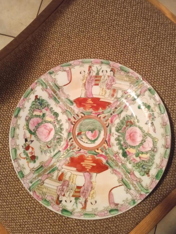 Oude Chinese Famille Rose Porseleinen Bord, Antiek en Kunst, Kunst | Niet-Westerse kunst, Ophalen