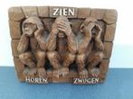 Vintage Muurdecoratie " Horen, Zien, en Zwijgen", Antiek en Kunst, Ophalen