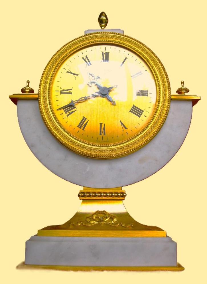 Magnifieke tweedelige vergulde Franse portiekklok, Antiek en Kunst, Antiek | Klokken, Ophalen