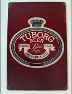 Metalen reclamebord Tuborg, Verzamelen, Biermerken, Ophalen of Verzenden, Nieuw, Reclamebord, Plaat of Schild