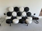 Designbank in Marshmallow-stijl - Zwart en wit - Onberispeli, Ophalen, Moderniste américain, Driepersoons, 75 tot 100 cm