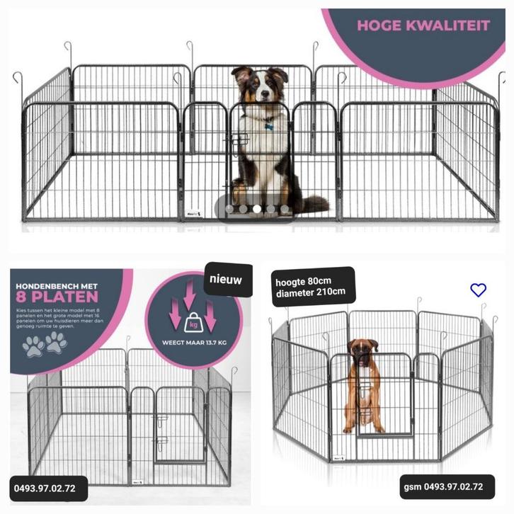 nieuwe hondenrennen in verschillende maten, Dieren en Toebehoren, Hondenbenches, Nieuw, Ophalen