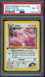 Koga's Ditto Holo 1st Edition PSA 8 - 10/132 - Gym Challenge, Hobby en Vrije tijd, Verzenden, Zo goed als nieuw, Losse kaart, Foil