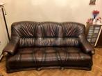 Lederen zetels, Huis en Inrichting, Ophalen, Gebruikt, 100 tot 125 cm, Driepersoons