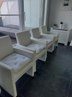 4 stoelen in nieuwe staat, Huis en Inrichting, Stoelen, Ophalen, Kunststof, Wit, Zo goed als nieuw