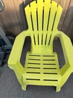 5 grote tuinstoelen in limoen groen, Ophalen, Gebruikt, Kunststof, Stapelbaar