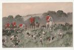 Illustrator  Vienne Munk N 397 Jachthonden en paarden, Verzamelen, Postkaarten | Dieren, Ongelopen, Verzenden, Hond of Kat