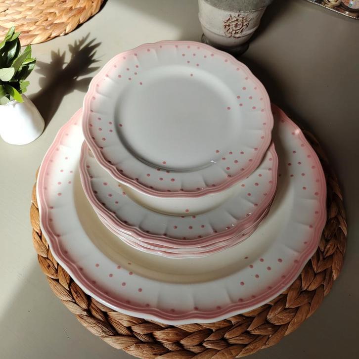 „Salins les Bains” 6 mooie aardewerken borden en schalen, Antiek en Kunst, Antiek | Servies los, Ophalen