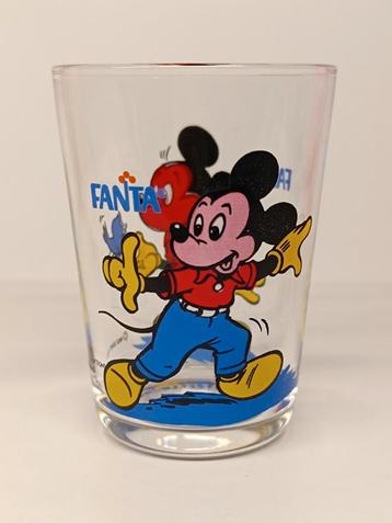 Disney Mickey Mouse Fanta 70's Retro glas, Ophalen of Verzenden, Mickey Mouse, Zo goed als nieuw