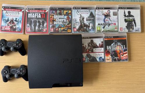 PlayStation 3 Slim + 8 topgames + 2 controllers, Games en Spelcomputers, Games | Sony PlayStation 3, Gebruikt, Avontuur en Actie