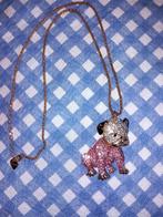 Chaîne- collier pendentif chien bouledogue, Nieuw, Met strass, Overige materialen, Ophalen of Verzenden