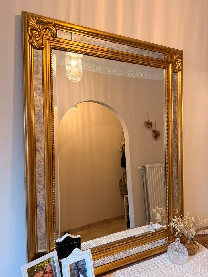 Grote vintage Deknudt Mirrors spiegel – Made in Belgium, Antiek en Kunst, Antiek | Spiegels, 50 tot 100 cm, 100 tot 150 cm, Rechthoekig