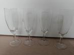 4 fluitglazen, Ophalen of Verzenden, Gebruikt, Glas, Glas of Glazen